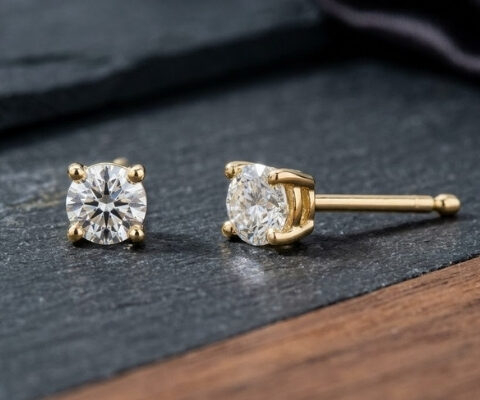 Classic 4 Prong IGI Certified Lab Grown Diamond Stud Earrings