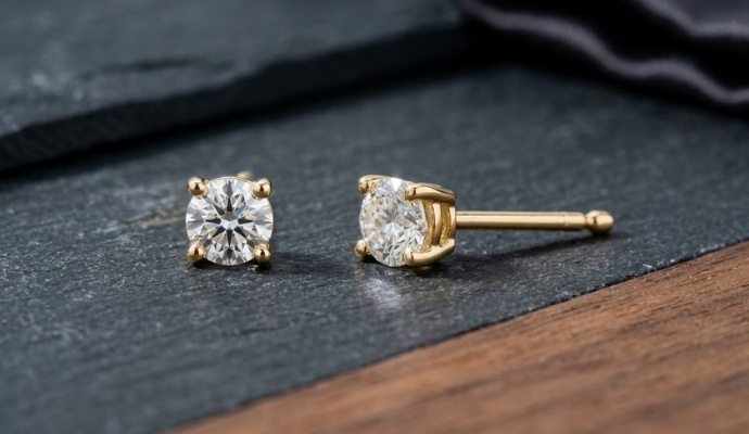 Classic 4 Prong IGI Certified Lab Grown Diamond Stud Earrings