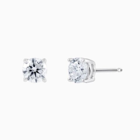 Bezel Set IGI Diamond Stud Earrings in 14K gold