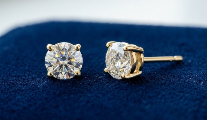Classic 4 Prong Lab Grown Diamond Stud Earrings