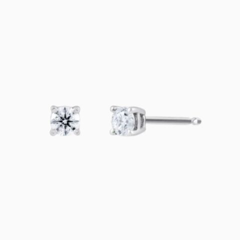 Classic 4 Prong IGI Diamond Stud Earrings in 14K gold