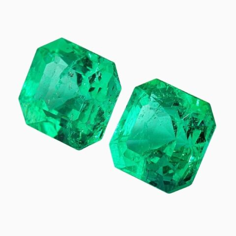 Natural Colombian emerald matching pair