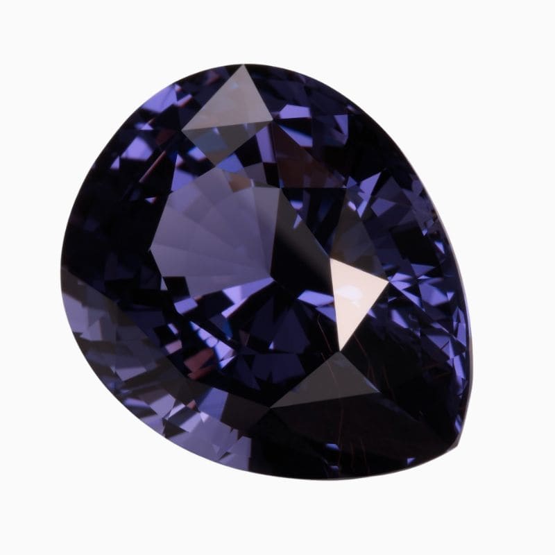 Natural bluish violet changing to purple spinel gemstone