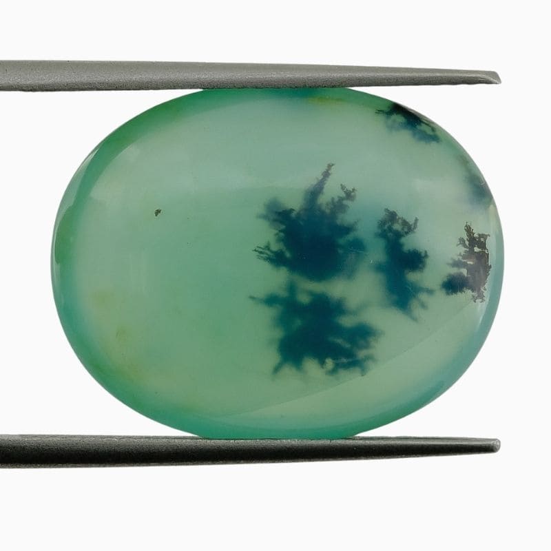 Natural dendritic blue opal gemstone