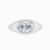 East west oval lab diamond signet ring