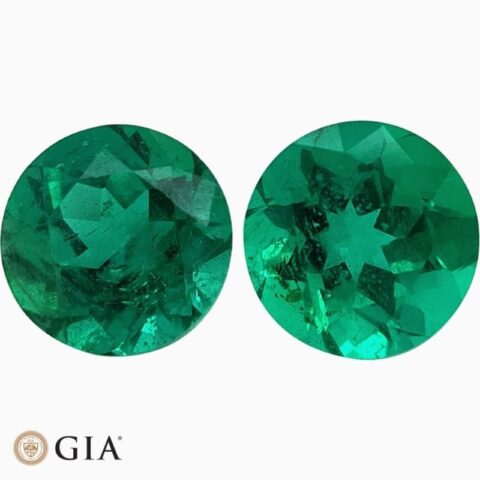 Natural zambian emerald matching pair