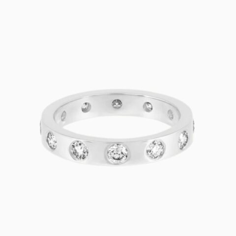 Flush set lab diamond eternity ring