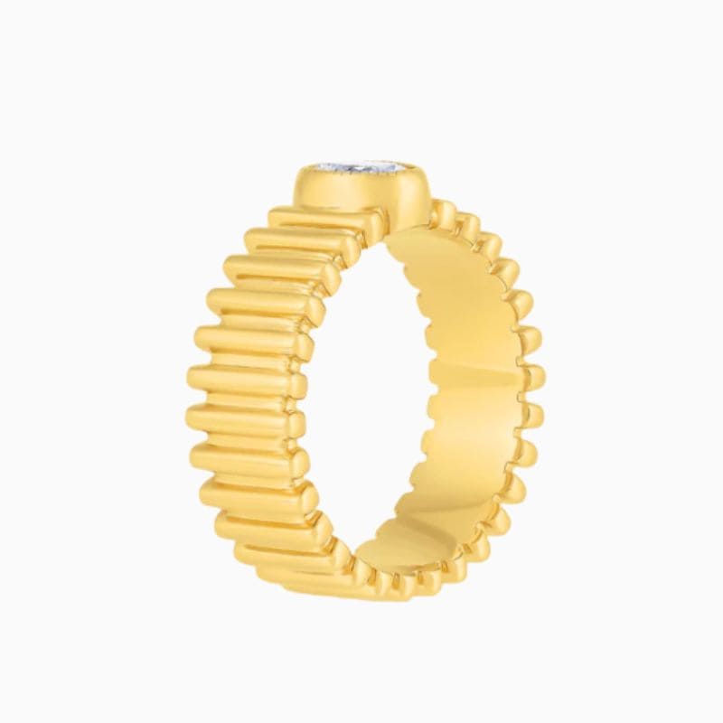 Fluted oval lab diamond ring