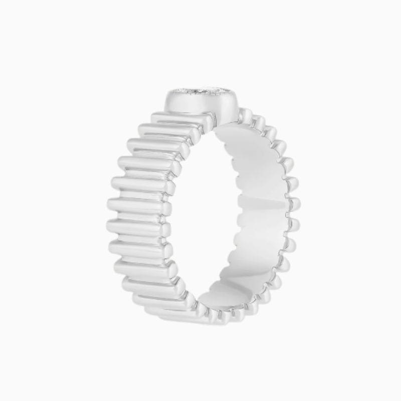Fluted oval lab diamond ring