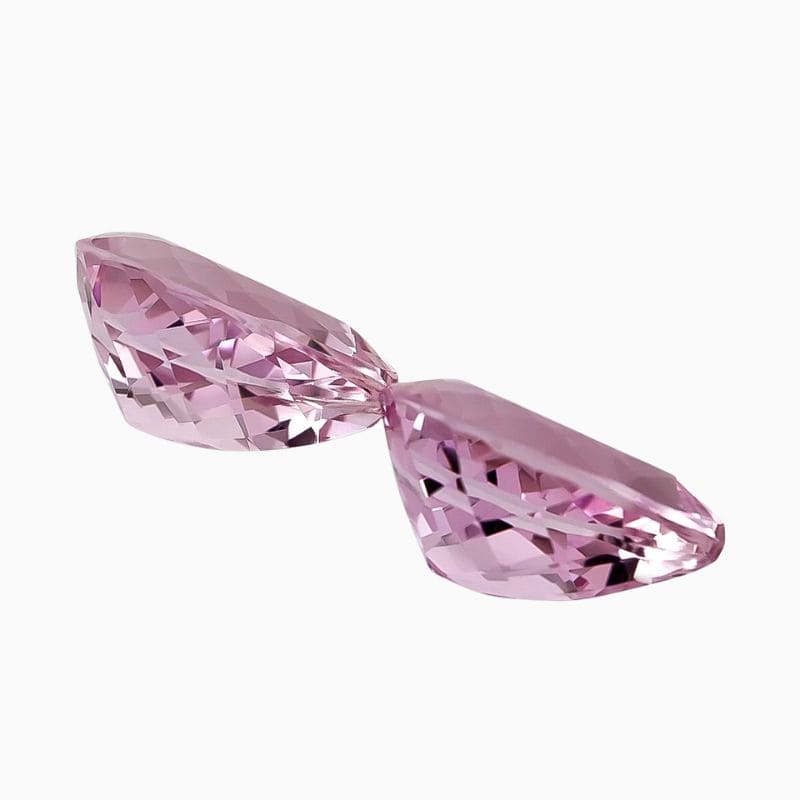 Natural pink kunzite matching pair