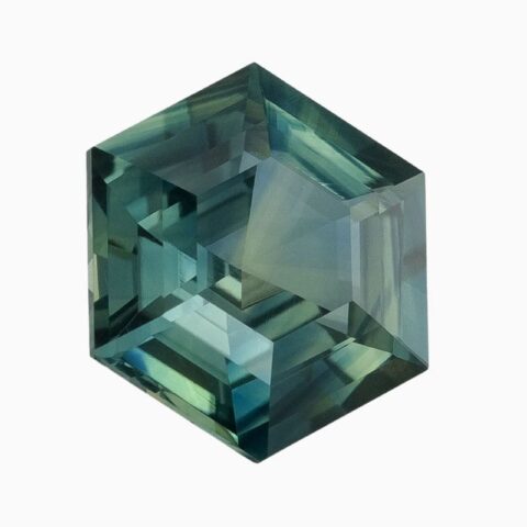 Natural unheated green-blue sapphire