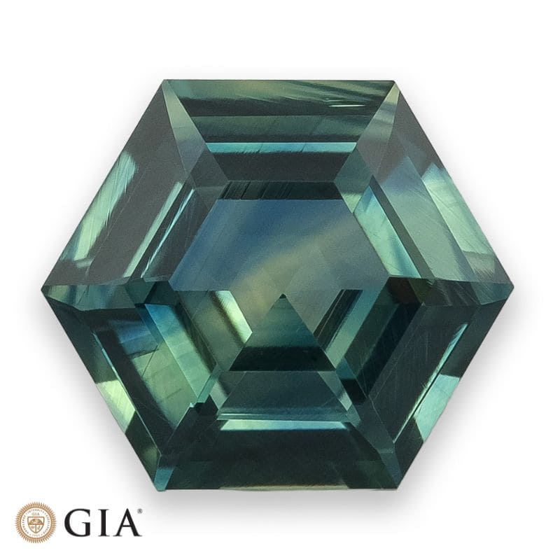 Natural unheated green-blue sapphire