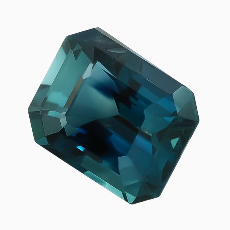 Natural green-blue sapphire gemstone