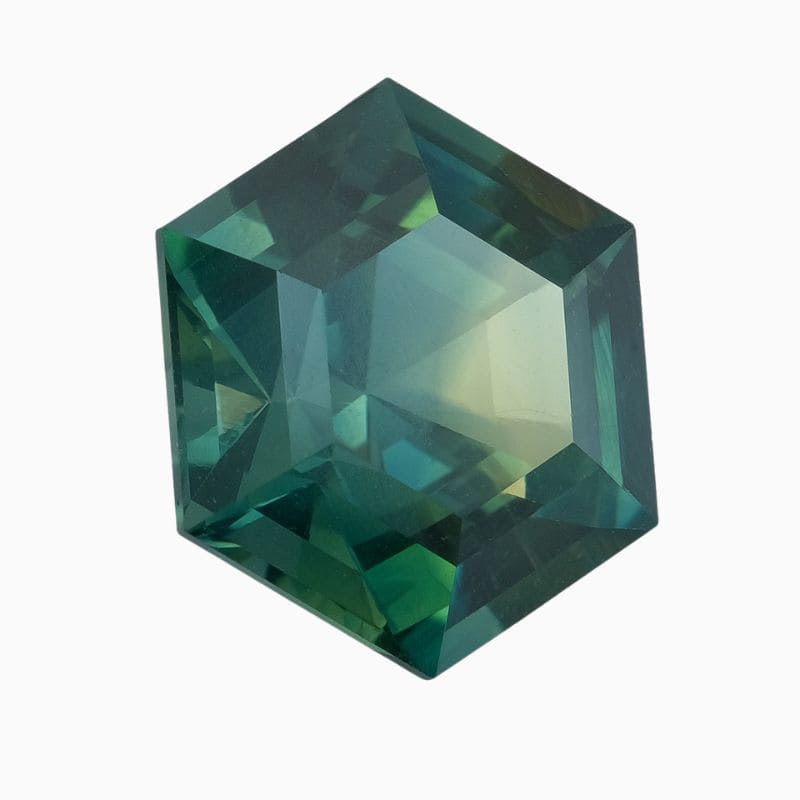 Natural green-blue sapphire gemstone