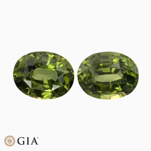 Natural green sapphire matching pair gemstone