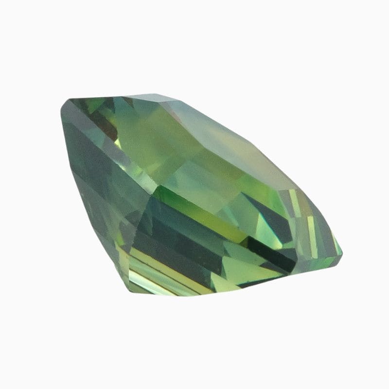 unheated green-yellow-blue sapphire gemstone