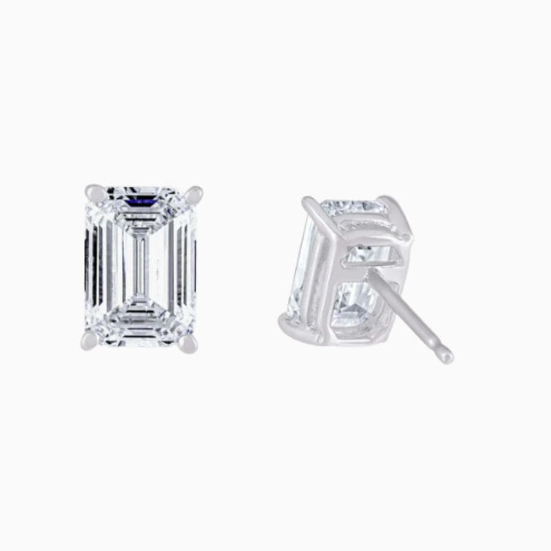 IGI Certified Emerald Cut Lab Grown Diamond Stud Earring