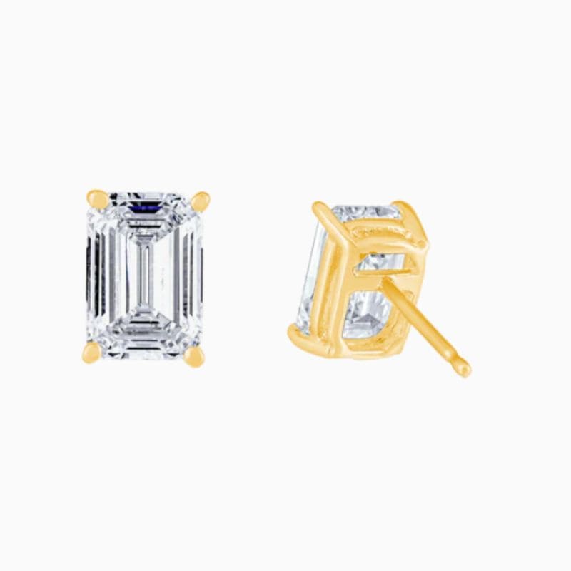 IGI Certified Emerald Cut Lab Grown Diamond Stud Earring - Image 4