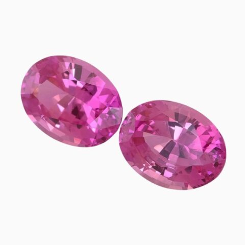 Natural hot intense pink sapphire matching pair gemstone