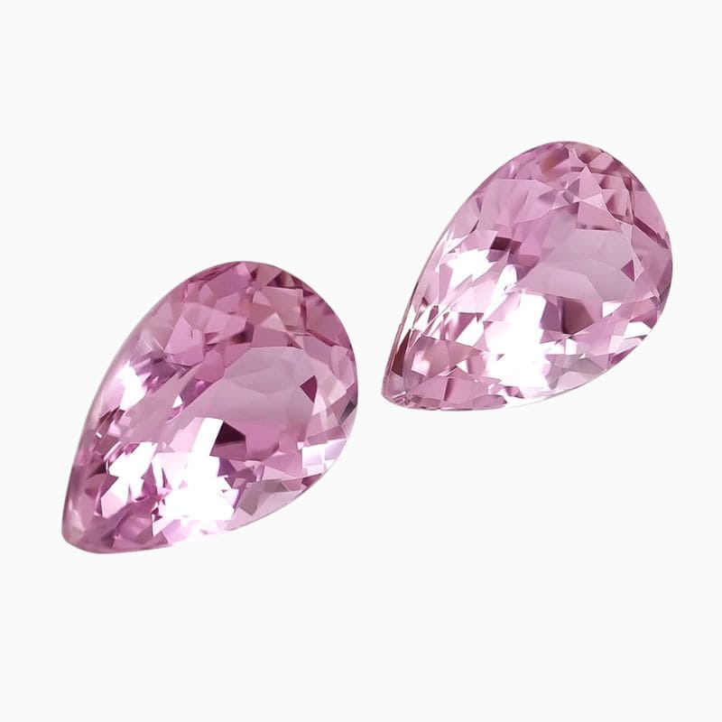 Natural pink kunzite matching pair