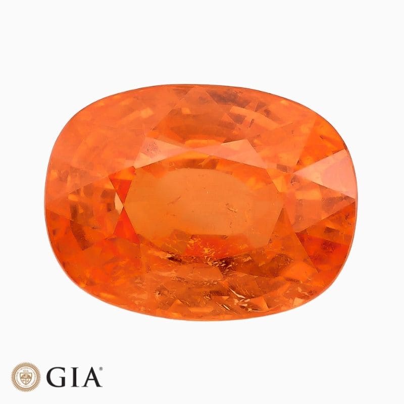 natural mandarin garnet gemstone, buy mandarin garnet online, cushion mandarin garnet, orange mandarin garnet, loose gemstone Natural Mandarin Garnet gemstone