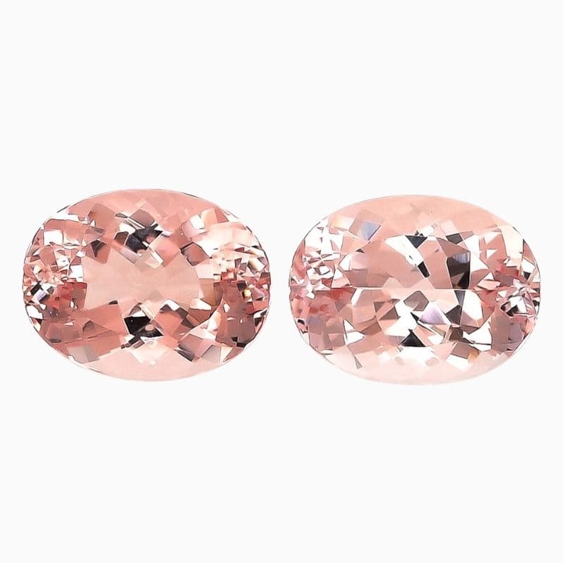 Natural morganite matching pair