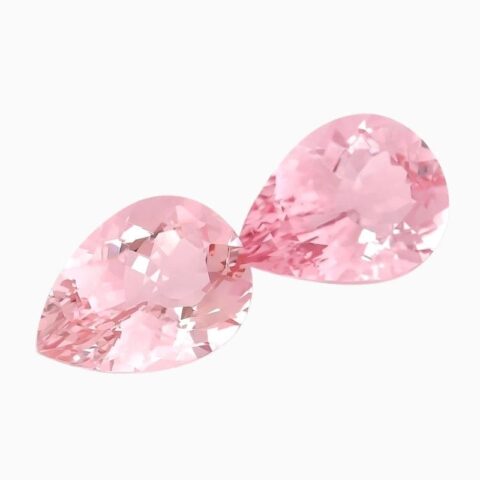 Natural morganite matching pair