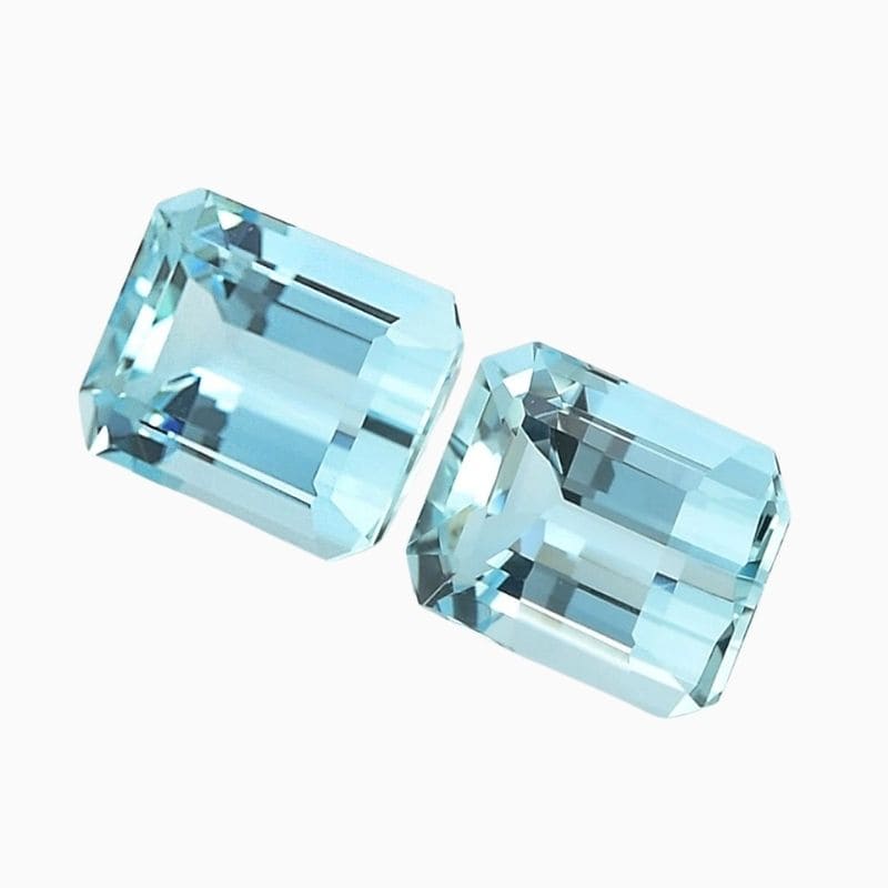 Natural aquamarine matching pair