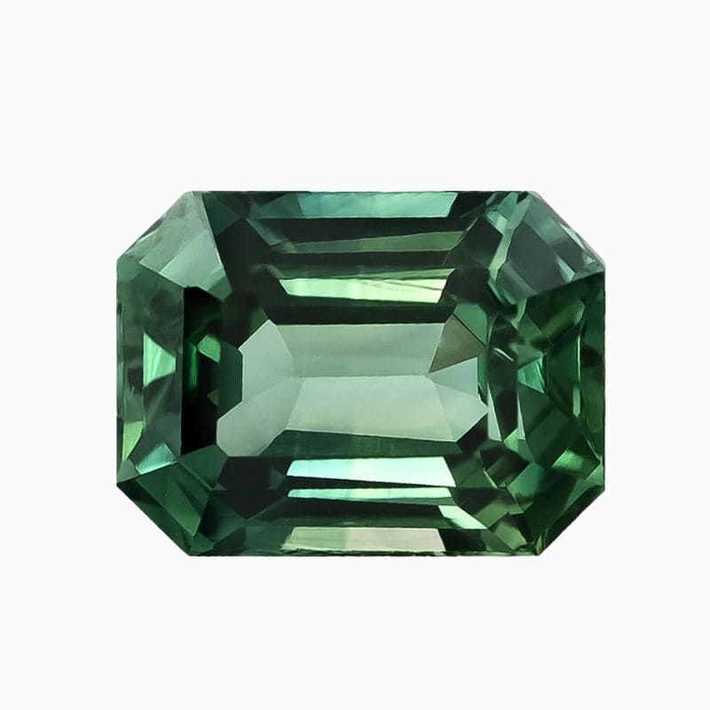 Natural blue-green sapphire gemstone