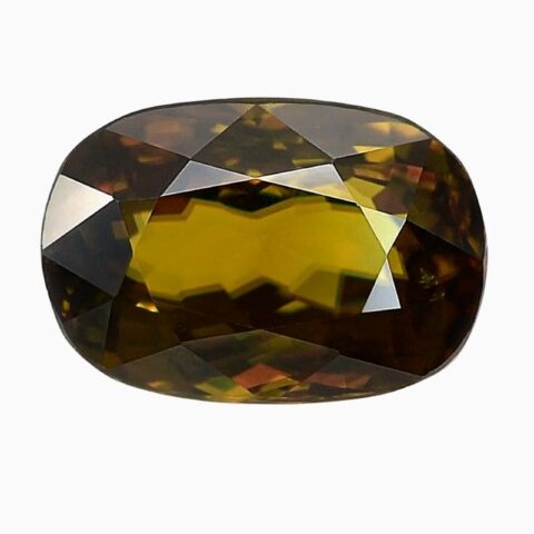 Natural brownish green sphene gemstone