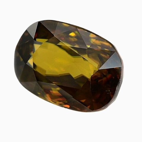 Natural brownish green sphene gemstone