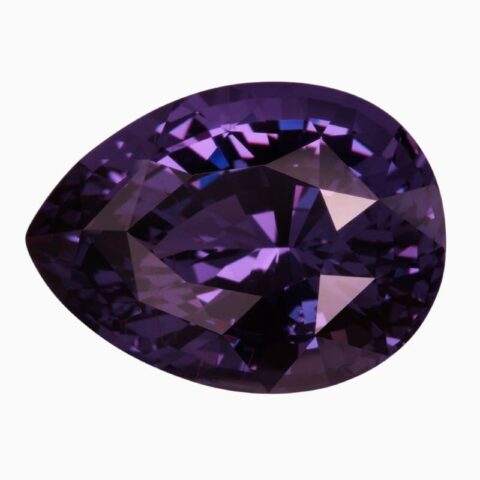 Natural bluish violet changing to purple spinel gemstone