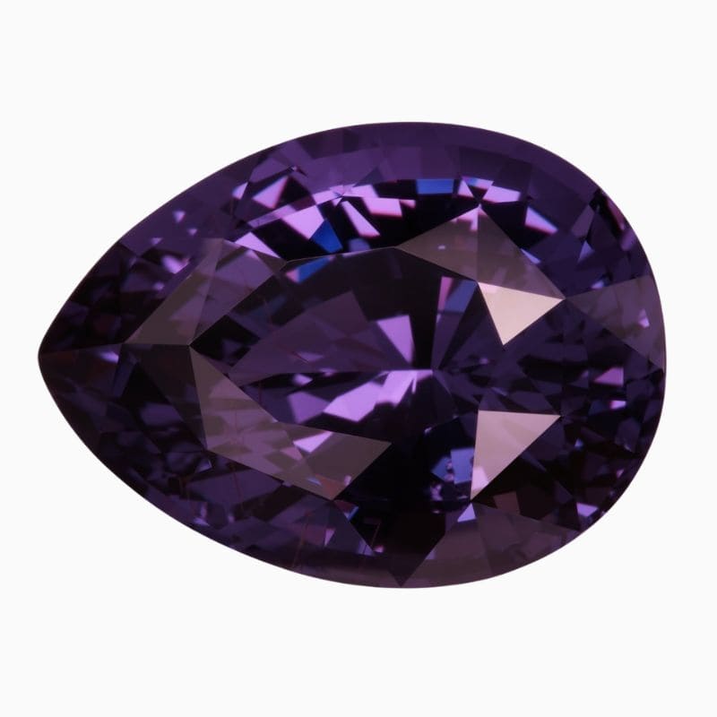 Natural bluish violet changing to purple spinel gemstone
