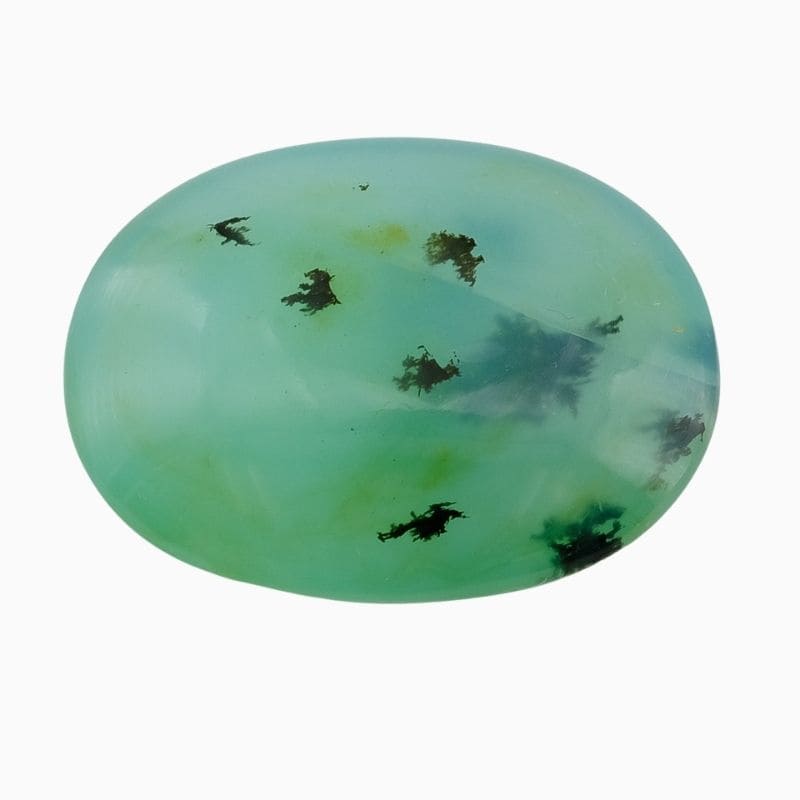 Natural dendritic blue opal gemstone