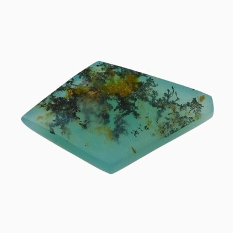 Natural dendritic blue opal gemstone