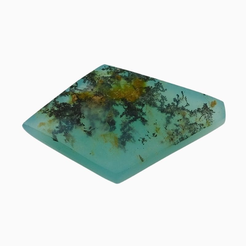 Natural dendritic blue opal gemstone