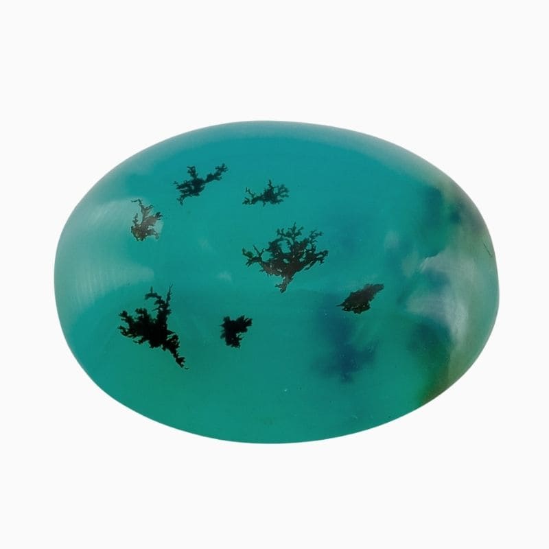 Natural dendritic blue opal gemstone