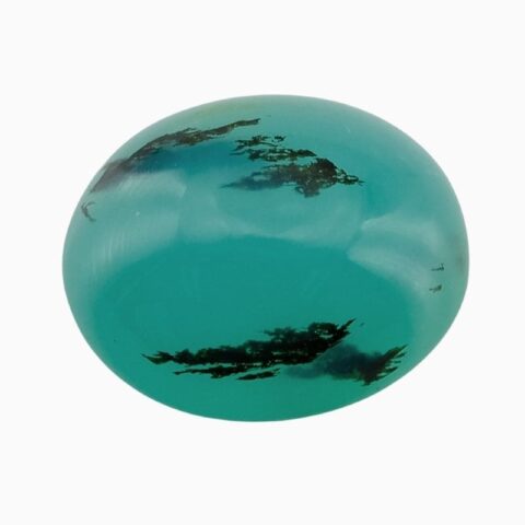 Natural dendritic blue opal gemstone