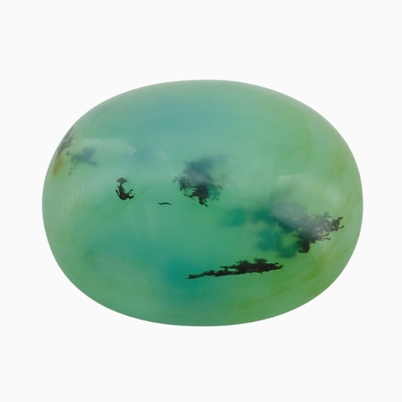 Natural dendritic blue opal gemstone
