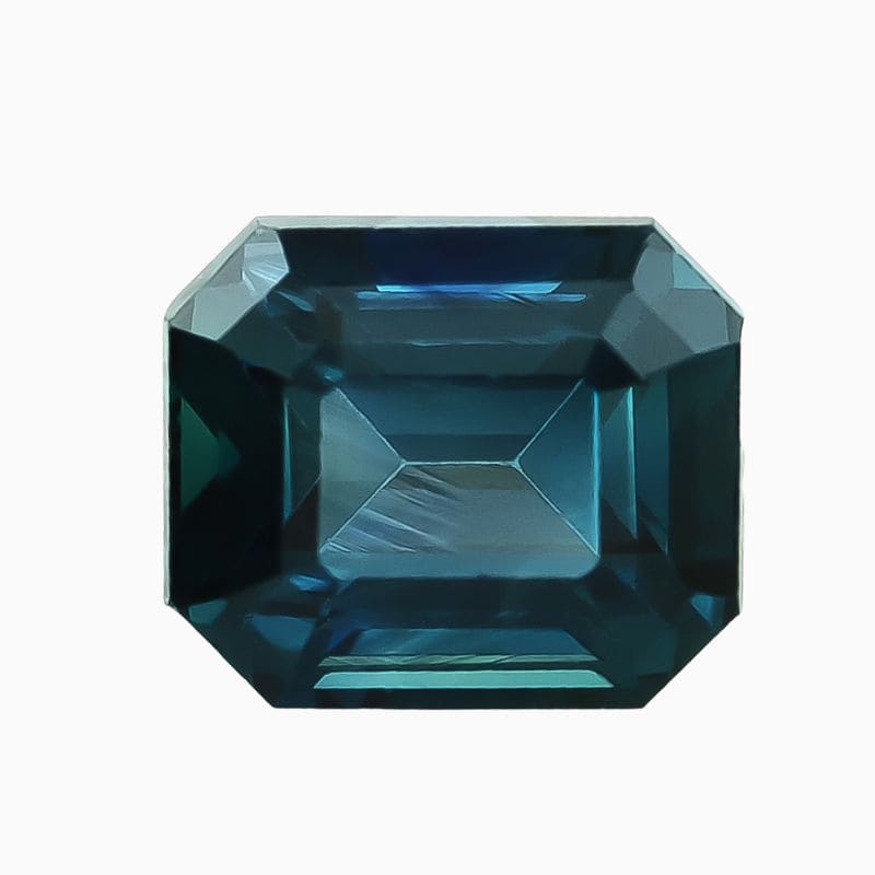 Natural green-blue sapphire gemstone