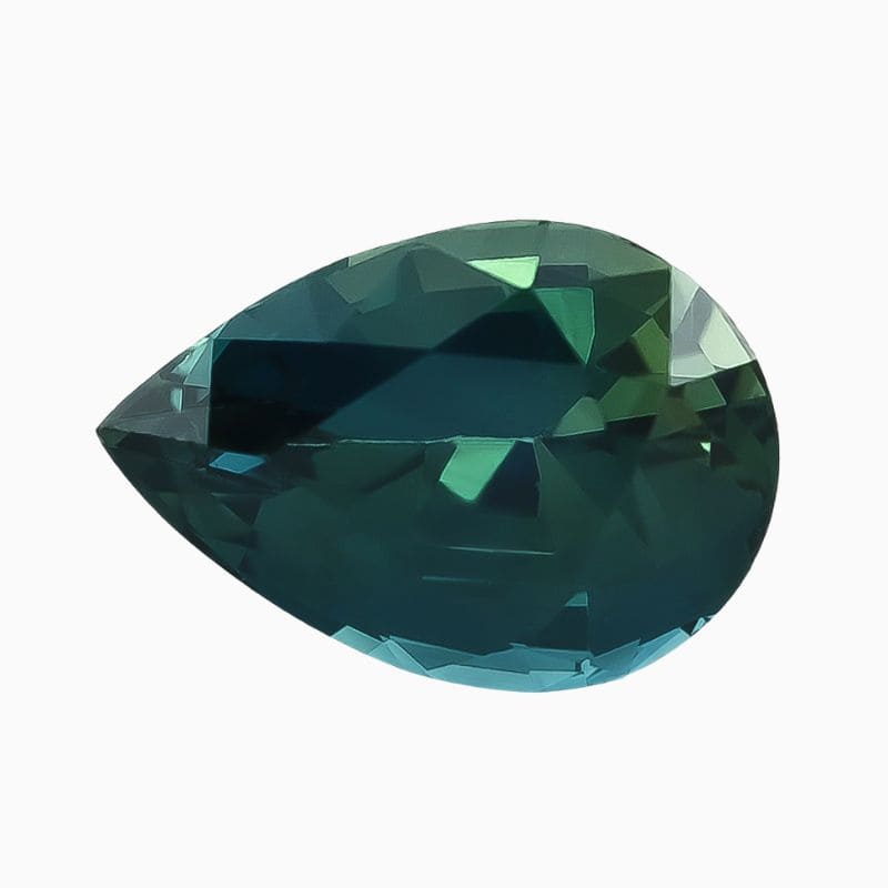 Natural green-blue sapphire gemstone