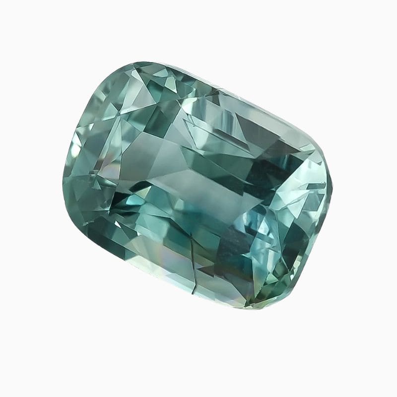 Natural green-blue sapphire gemstone