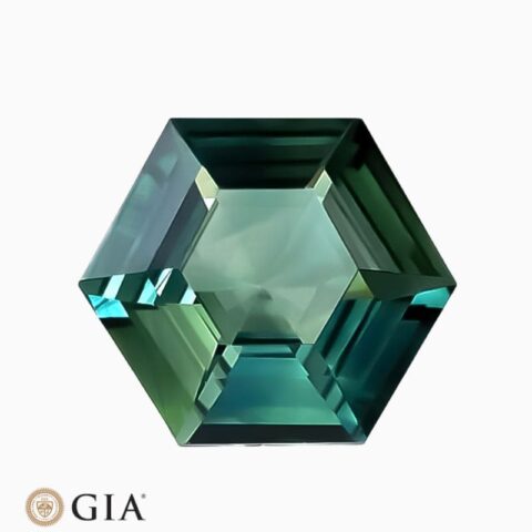 Natural green-blue sapphire gemstone
