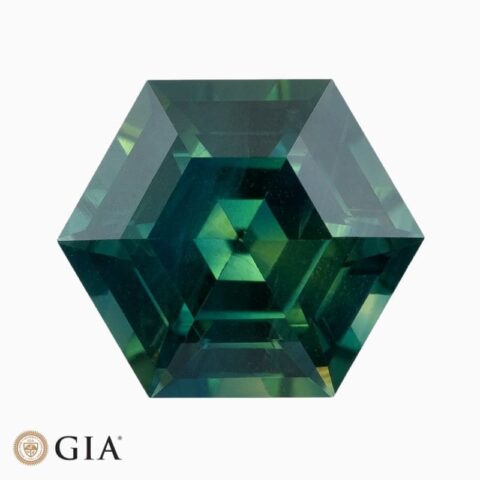 Natural green-blue sapphire gemstone