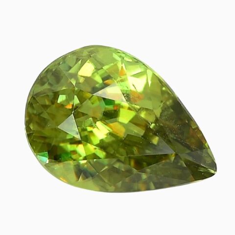 Natural green sphene gemstone