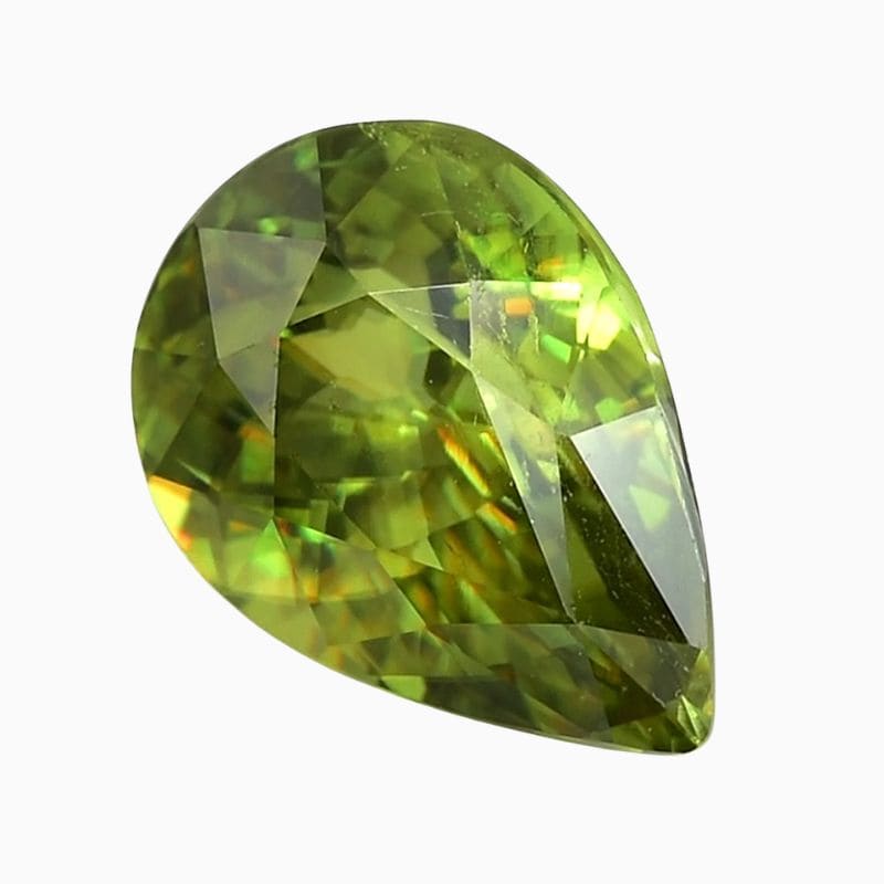Natural green sphene gemstone