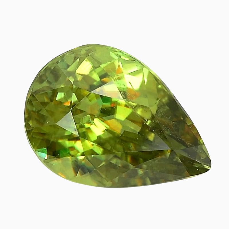 Natural green sphene gemstone