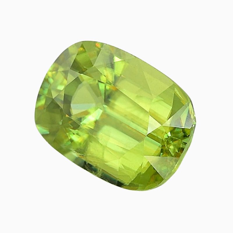 Natural green sphene gemstone