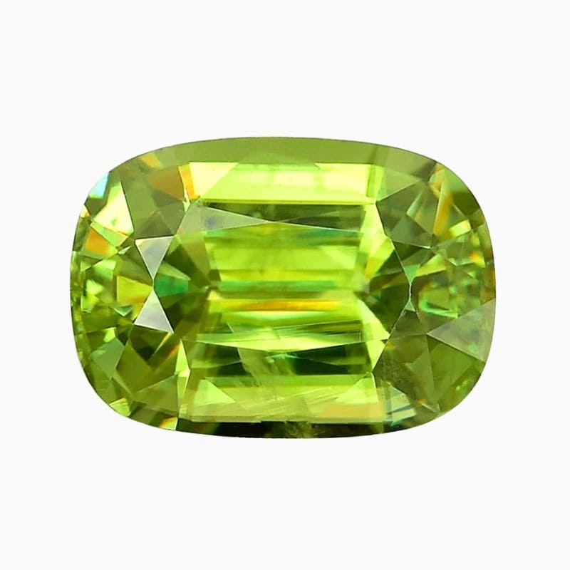 Natural green sphene gemstone