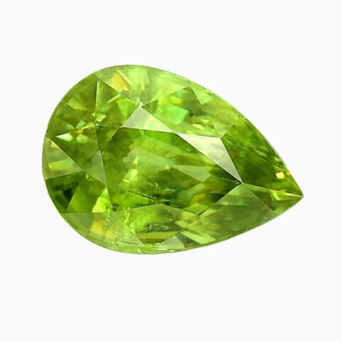 Natural green sphene gemstone